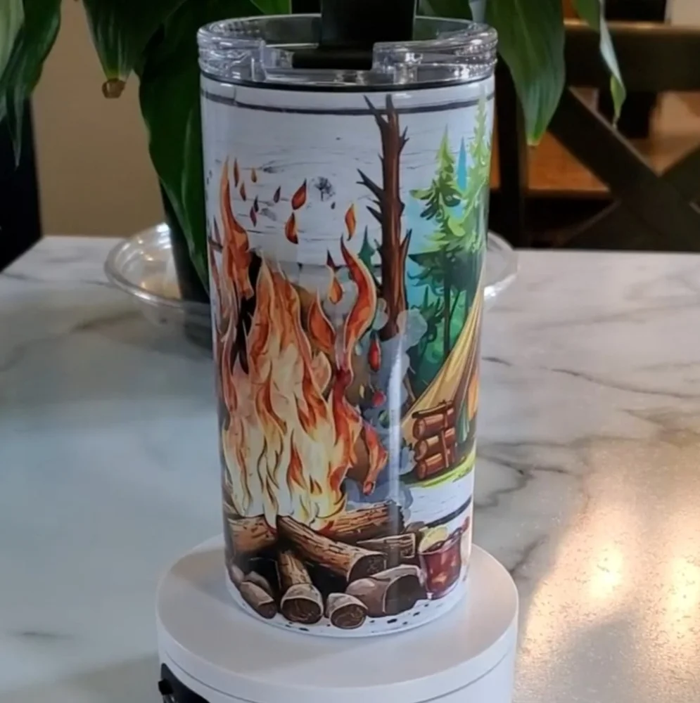 CAMP FIRES  And COCKTAILS 4 in 1 Can Cooler 14oz Tumbler 🎉sale